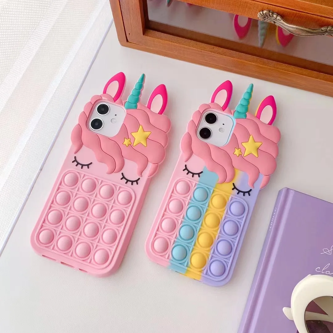 Factory Hot Sale New Design Relief Stress Anxiety Rainbow Unicorn Shape Push It Bubble Shockproof Silicone Phone Cover Case, Picture
Factory Hot Sale New Design Relief Stress Anxiety Rainbow Unicorn Shape Push It Bubble Shockproof Silicone Phone Cover Case, Picture
