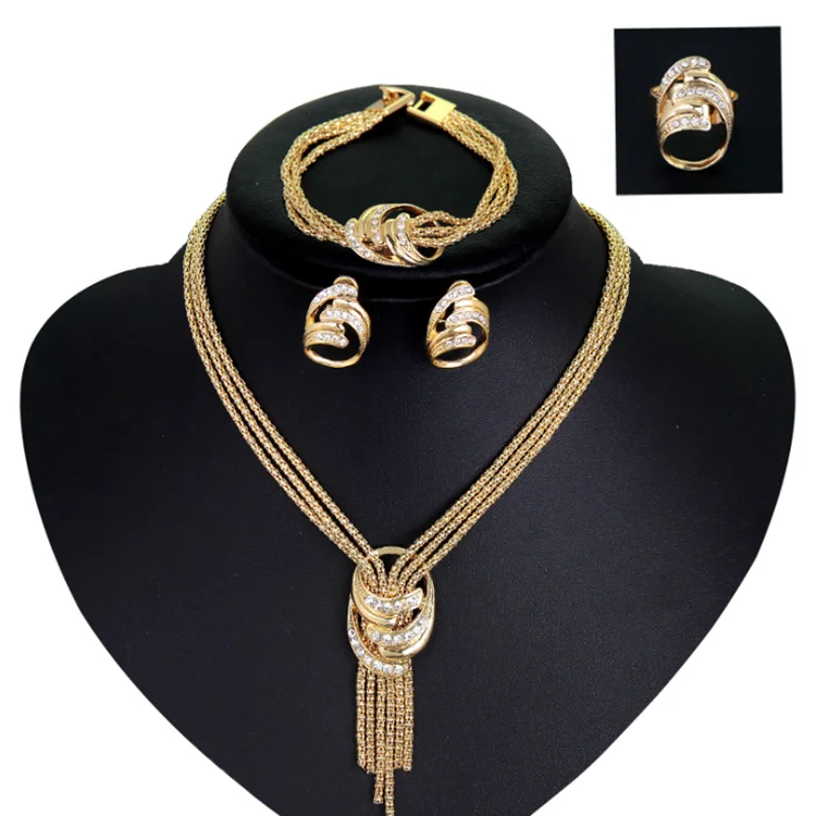 Zircon Jewelry Set necklace bracelet earrings ring jewelry four piece sets rings women gold wedding jewelry set
Zircon Jewelry Set necklace bracelet earrings ring jewelry four piece sets rings women gold wedding jewelry set