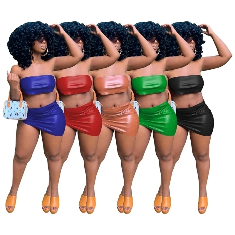 womens clothing 2022 summer PU Leather Bra Skirt Nightclub Suit 2 piece leather skirt set
womens clothing 2022 summer PU Leather Bra Skirt Nightclub Suit 2 piece leather skirt set