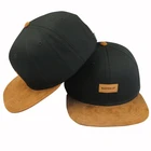 Custom embossed suede patch 6 panel flat short brim snapback cap