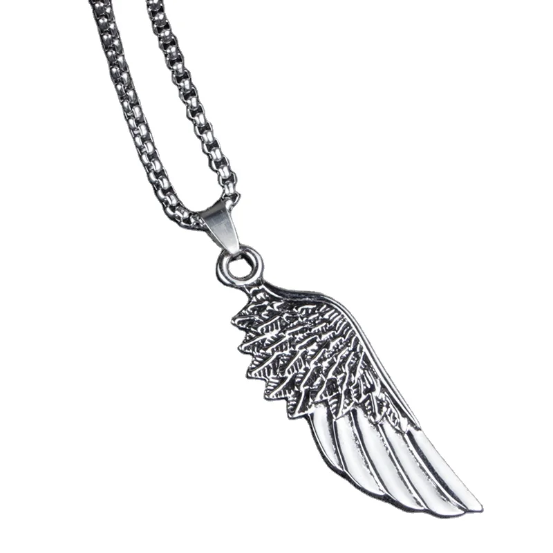 Creative Personality Trendy Wing Pendant Necklace Long Titanium Steel Box Chain Necklace Unique Design Jewelry
Creative Personality Trendy Wing Pendant Necklace Long Titanium Steel Box Chain Necklace Unique Design Jewelry