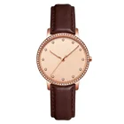 Top Quality Factory price Make your own logo Fashion Diamond Quartz Luxury Quick Release Strap OEM Ladies Leather Watch