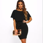 2019 Hot Style Summer Lace Up O Neck Short Sleeveless Women Dresses