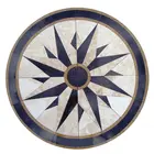 Nautical Compass Rose Star Marble Floor Medallion,Waterjet Marble Medallion,Marble Medallion