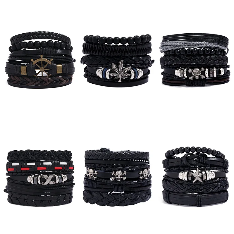 DIY leather suit Bracelet hand woven men's Leather Bracelet multi layer Bracelet, Picture shows
DIY leather suit Bracelet hand woven men's Leather Bracelet multi layer Bracelet, Picture shows