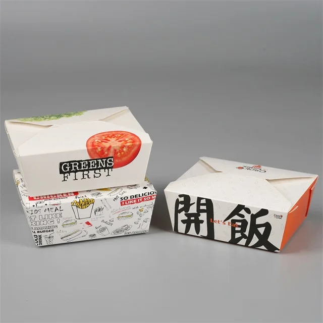 Wholesale biodegradable food container packaging salad box disposable kraft  paper lunch box