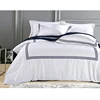 Nantong supplier wholesale hotel linens white 100% cotton stripe hotel brand bed linens