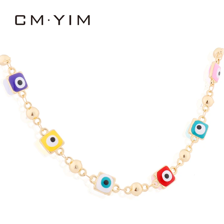CM YIM Jewelry New fashion lady's golden blue eyes stainless steel necklace color dripping oil blue eyes stainless steel neckl
CM YIM Jewelry New fashion lady's golden blue eyes stainless steel necklace color dripping oil blue eyes stainless steel neckl