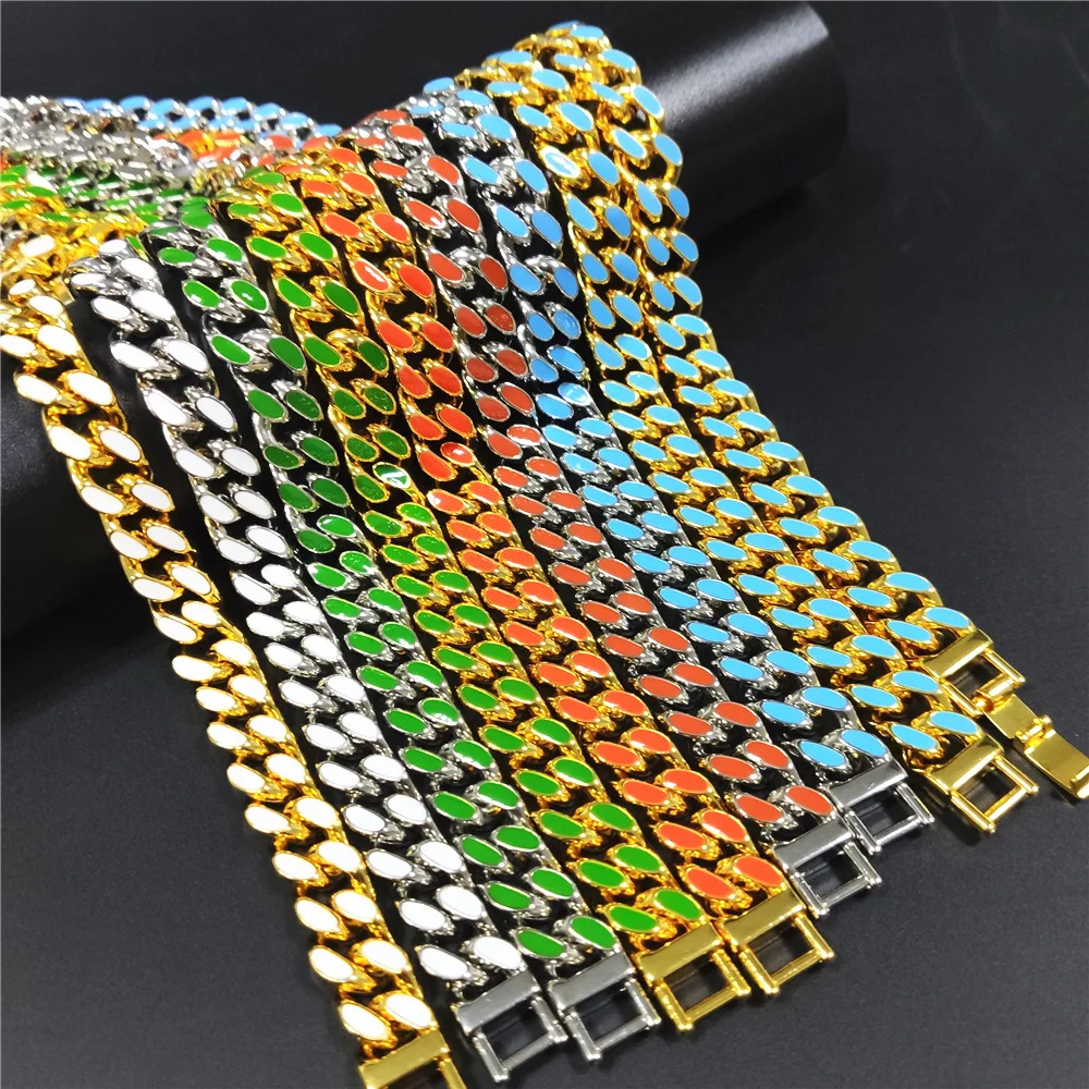 2020 Top Selling Hip Hop Cuban Link Chain Colorful Men Women stainless steel Necklace stainless steel jewelry Oil Drop, Blue,green,orange,white
2020 Top Selling Hip Hop Cuban Link Chain Colorful Men Women stainless steel Necklace stainless steel jewelry Oil Drop, Blue,green,orange,white