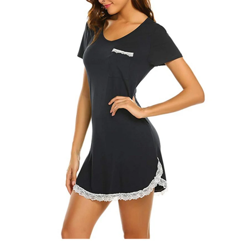 Womens Sexy Sleep Shirt Dress Short Sleeve Nightgown for Summer, Customized color available
Womens Sexy Sleep Shirt Dress Short Sleeve Nightgown for Summer, Customized color available