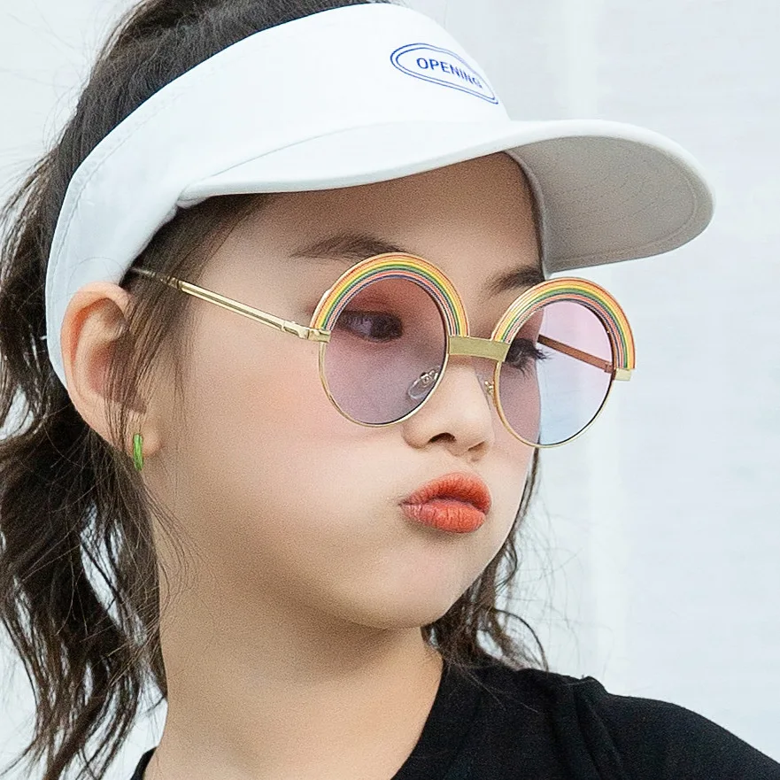 New Children's Sunglasses Metal Personalized Rainbow Round Frame Anti-UV400 Trendy Mirror Sun Glasses For Kids, As the picture shows
New Children's Sunglasses Metal Personalized Rainbow Round Frame Anti-UV400 Trendy Mirror Sun Glasses For Kids, As the picture shows