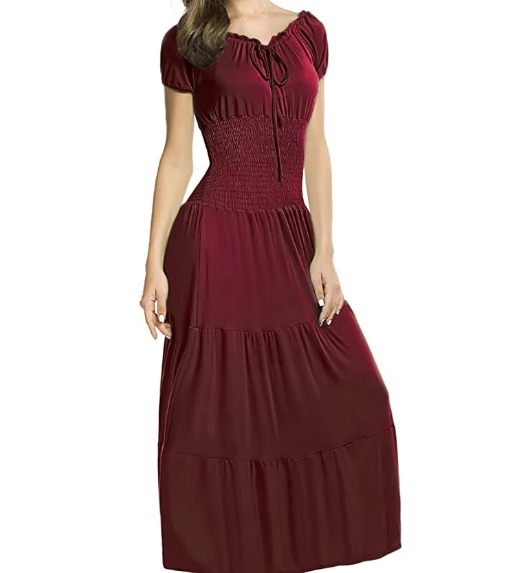 KJ11 2021Explosive European and American ruffled tie dress ladies short-sleeved long cake dress
KJ11 2021Explosive European and American ruffled tie dress ladies short-sleeved long cake dress