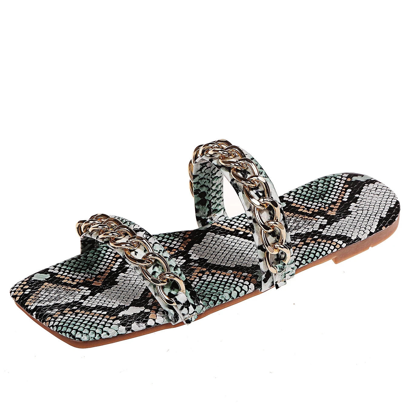 Hot Sales Large Size Women's Shoes 2022 New Summer Flip Flops New Metal Chain Snake Print Beach Ladies Slippers
Hot Sales Large Size Women's Shoes 2022 New Summer Flip Flops New Metal Chain Snake Print Beach Ladies Slippers