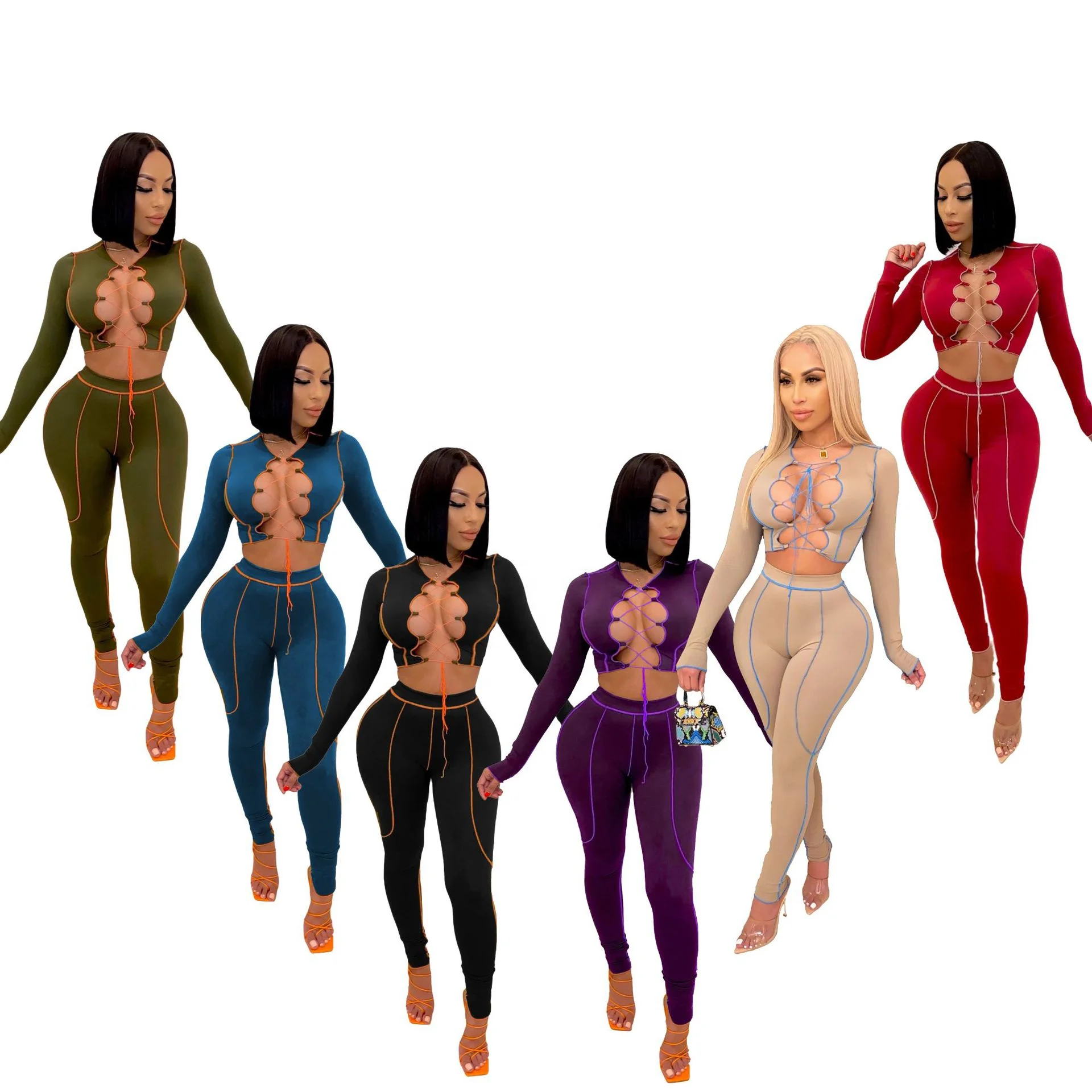 Spring 2021 Fashion Trendy Sets Womens Clothing Crop Top Two Piece Set Clothes Long Sleeve 2 Piece Pants Set
Spring 2021 Fashion Trendy Sets Womens Clothing Crop Top Two Piece Set Clothes Long Sleeve 2 Piece Pants Set