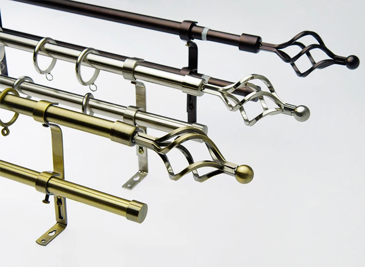 Flexible Drapery Hardware Drapery Rods Twisted Wrought Iron Curtain Metal Curtain Accessories Window Shade Curtain Accessory