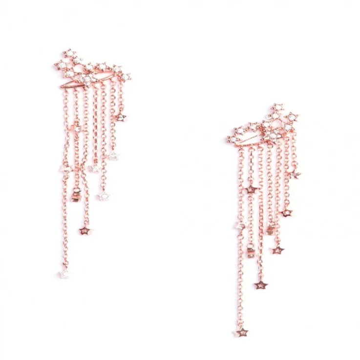 Fashion Sparkling Star Tassel Rhinestone Long Earrings For Women Crystal Streamlined Stud Earrings, As shown
Fashion Sparkling Star Tassel Rhinestone Long Earrings For Women Crystal Streamlined Stud Earrings, As shown
