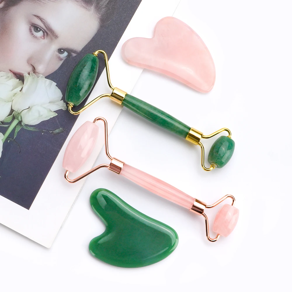 High Quality Quartz Jade Roller Thin Face Lifting Face Massage Tool Facial Jade Massage Guasha Beauty Set Massage Roller, Pink rose quartz/green
High Quality Quartz Jade Roller Thin Face Lifting Face Massage Tool Facial Jade Massage Guasha Beauty Set Massage Roller, Pink rose quartz/green