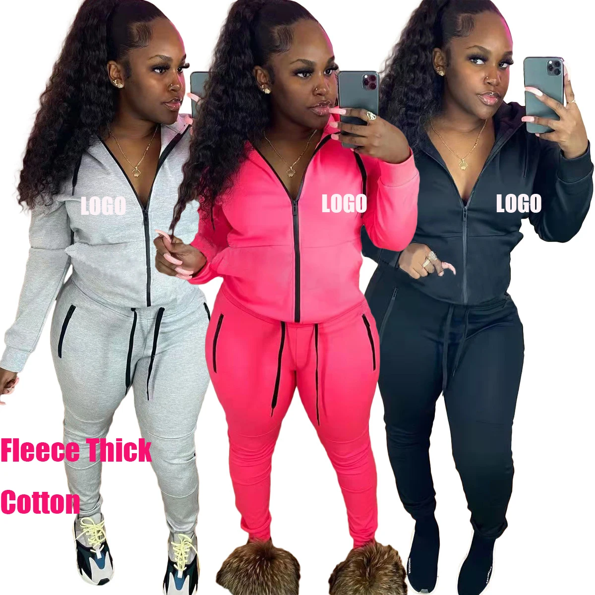 Women Tracksuit Sweatsuit Set Custom Logo Plus Size Cotton Hoodies Casual Sweat Pants Fall Women Clothing 2 Two Piece Pants Set, Picture
Women Tracksuit Sweatsuit Set Custom Logo Plus Size Cotton Hoodies Casual Sweat Pants Fall Women Clothing 2 Two Piece Pants Set, Picture