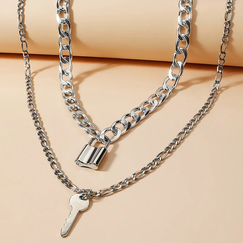 Wholesale Fashion Double Layered Trendy Key Lock Necklace Jewelry For Women Bijoux Jewelry
Wholesale Fashion Double Layered Trendy Key Lock Necklace Jewelry For Women Bijoux Jewelry