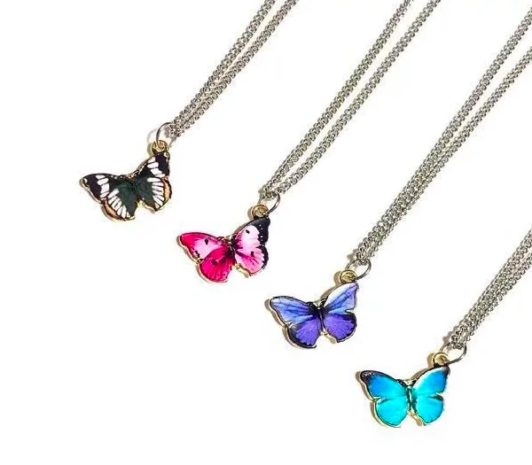 jialin jewelry hip hop women ins Korea design simple choker colorful stainless steel butterfly adjustable chain necklace
jialin jewelry hip hop women ins Korea design simple choker colorful stainless steel butterfly adjustable chain necklace