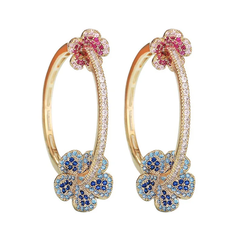 New Hot Jewelry Wholesale Brazil Gold Plating Luxury Flower Earrings for Women Color Zircon Round Hoop Earrings, Gold, silver
New Hot Jewelry Wholesale Brazil Gold Plating Luxury Flower Earrings for Women Color Zircon Round Hoop Earrings, Gold, silver
