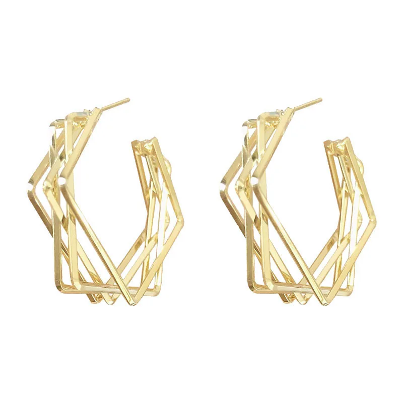 Trendy Geometric Gold Color Hoop Earrings for Women Minimalist Circle Hollow Out Pendant Open Earrings Fashion Jewelry Brincos
Trendy Geometric Gold Color Hoop Earrings for Women Minimalist Circle Hollow Out Pendant Open Earrings Fashion Jewelry Brincos
