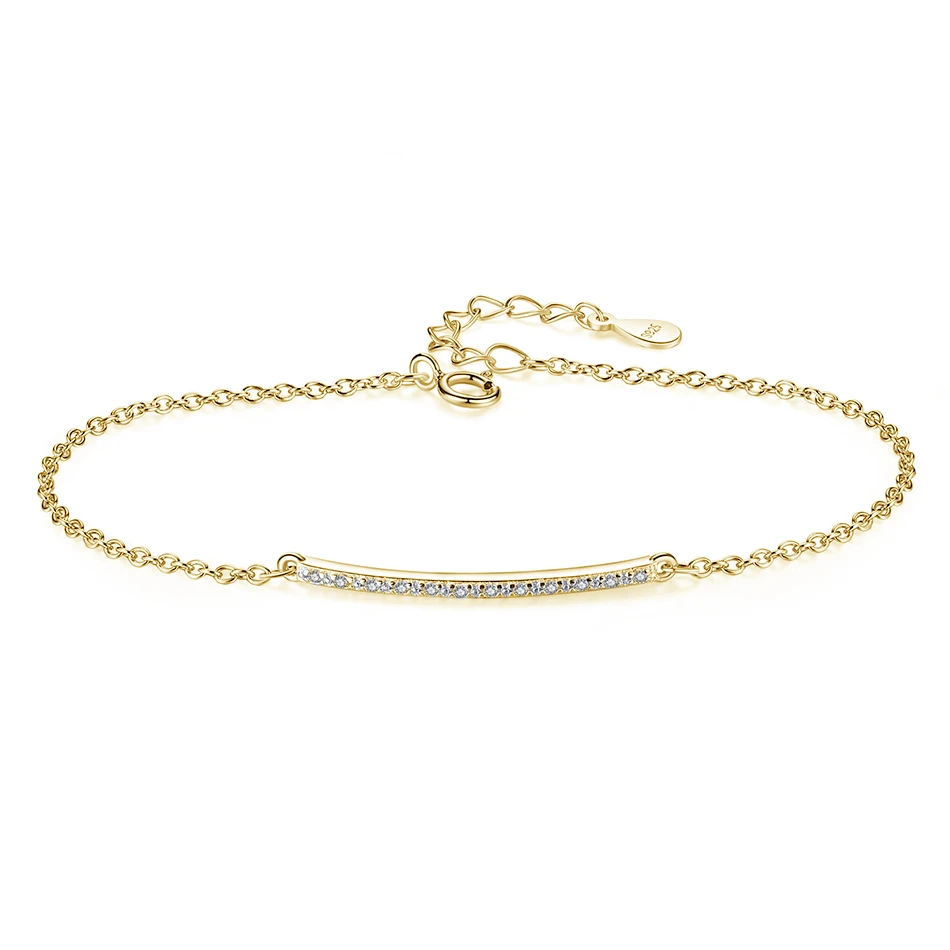 Unique Design 925 Sterling Silver 14k Gold Plated Cubic Zircon T Bar Bracelet For Woman, Customized color
Unique Design 925 Sterling Silver 14k Gold Plated Cubic Zircon T Bar Bracelet For Woman, Customized color