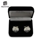 Nigeria gift sets custom silver plating 2D logo stainless steel cuff links manufacturers