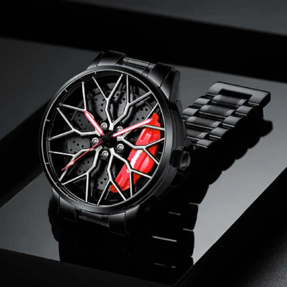 Men's Car Wheel Watch Fashion Sport Quartz Mesh Rim Hub Watch For Men Sports Car Wheel Shape Hollow Watch, 6colors
Men's Car Wheel Watch Fashion Sport Quartz Mesh Rim Hub Watch For Men Sports Car Wheel Shape Hollow Watch, 6colors