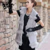 Autumn winter casual waistcoat animal fur vest mongolian lamb vest with rabbit fur