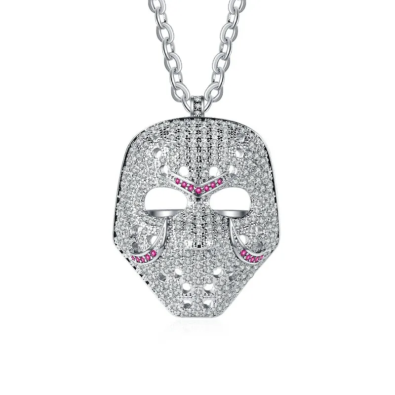2022 New Fashion Halloween Mask Grim Face Hip Hop Pendant Rapper Men's and Women's Necklace Iced Out Zircon Jewelry, Silver color
2022 New Fashion Halloween Mask Grim Face Hip Hop Pendant Rapper Men's and Women's Necklace Iced Out Zircon Jewelry, Silver color