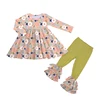 Children Clothing Girl Fall Flower Outfits Tripe Ruffle Children Winter Clothes