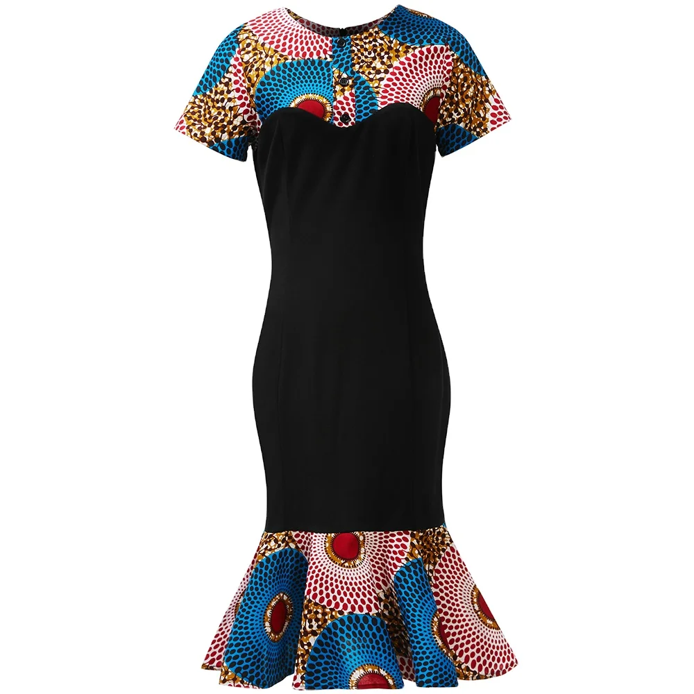 Manufacturer Wholesale African Printing 100% Cotton Short Sleeves Elegant Lady Short Dress, Customized color
Manufacturer Wholesale African Printing 100% Cotton Short Sleeves Elegant Lady Short Dress, Customized color
