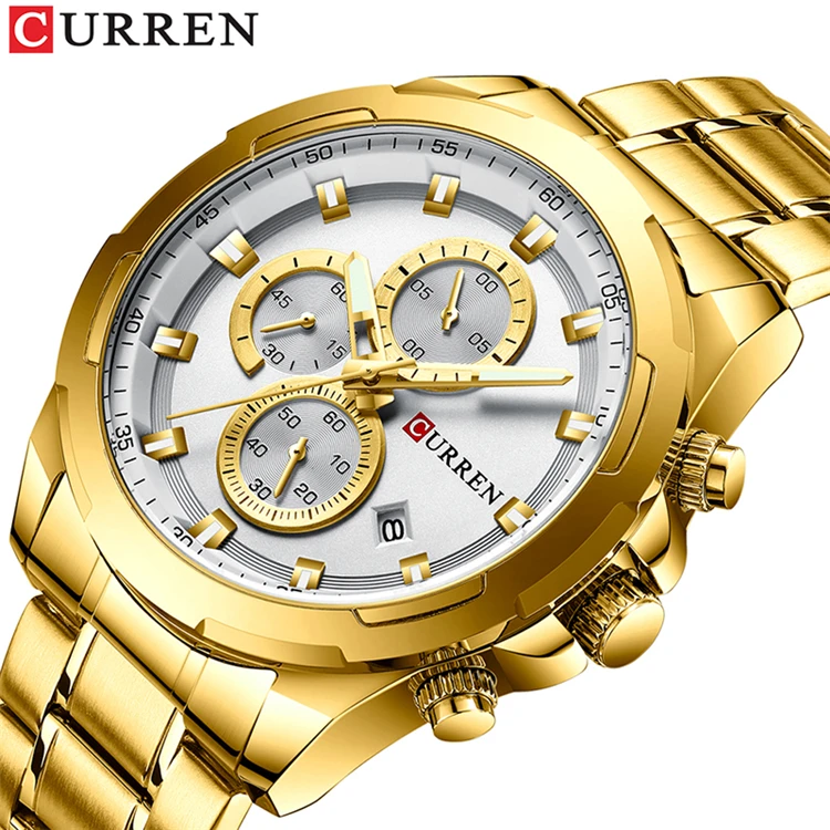 Relogio Masculino Curren Mens Watches Top Brand Luxury Chronograph Gold Watches Men 2021 Stainless Steel Golden Male Wristwatch
Relogio Masculino Curren Mens Watches Top Brand Luxury Chronograph Gold Watches Men 2021 Stainless Steel Golden Male Wristwatch
