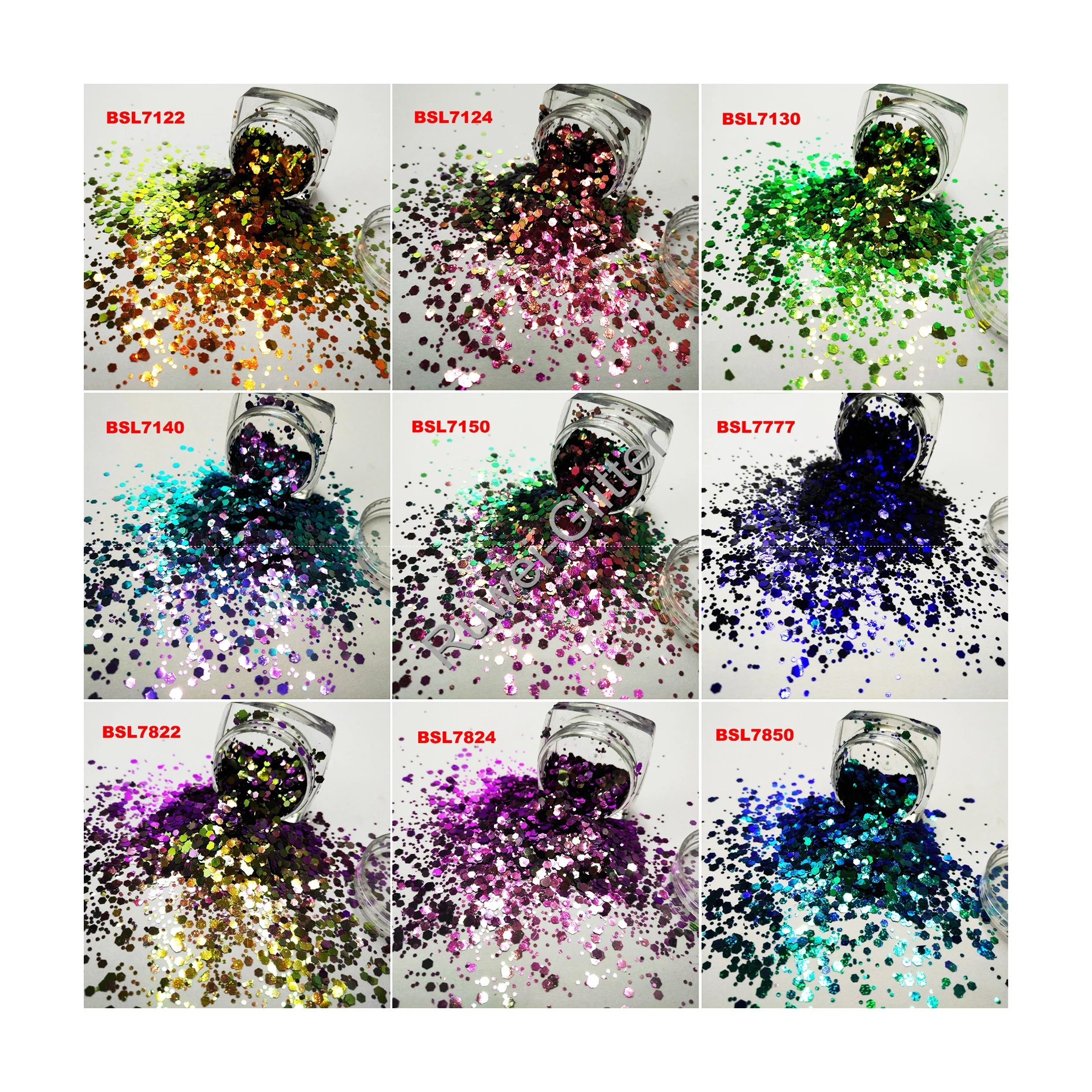 Hot Selling 9Colors Changing Cosmetic Chameleon Chunky Glitter Mix for Makeup Nail Art in Jar
Hot Selling 9Colors Changing Cosmetic Chameleon Chunky Glitter Mix for Makeup Nail Art in Jar