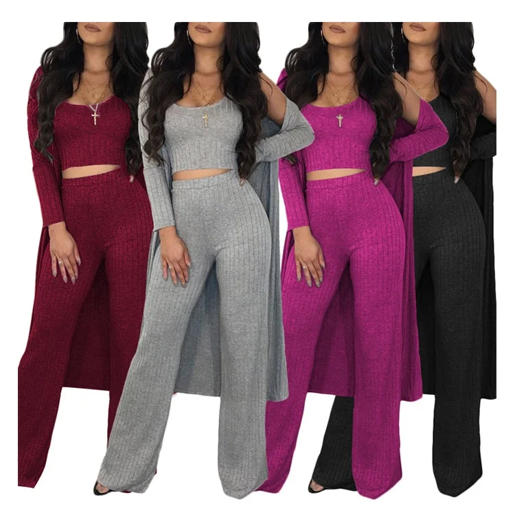 New women's long-sleeved jacket + tank top + pants three-piece suit spring, autumn and winter knitted slim fit tights suit, 4 colors
New women's long-sleeved jacket + tank top + pants three-piece suit spring, autumn and winter knitted slim fit tights suit, 4 colors