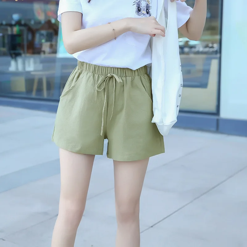 New Summer Drawstring shorts Lace Up High Waist Elastic Cotton Short Women Beach Casual Sport Shorts
New Summer Drawstring shorts Lace Up High Waist Elastic Cotton Short Women Beach Casual Sport Shorts