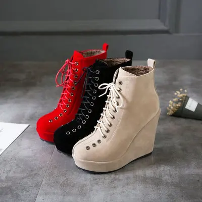 New arrival super high heels stiletto platform side zipper ankle boots lace up large size women's shoes
New arrival super high heels stiletto platform side zipper ankle boots lace up large size women's shoes