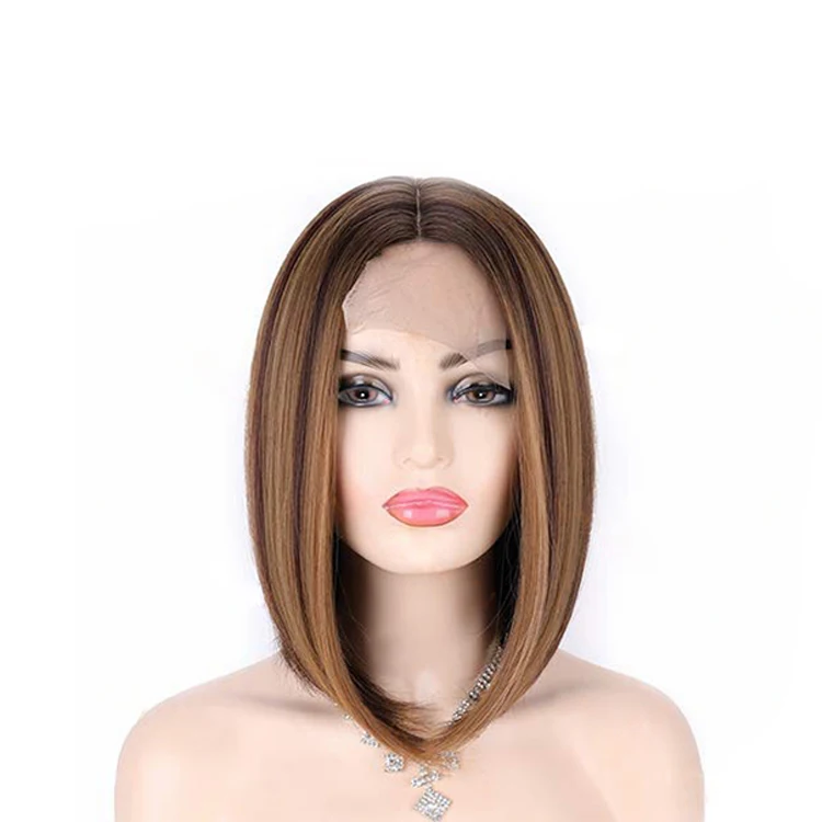 Women High Quality Short Straight Synthetic Hair Front Lace Bob Short Synthetic Hair Wig, R6/27/33#
Women High Quality Short Straight Synthetic Hair Front Lace Bob Short Synthetic Hair Wig, R6/27/33#