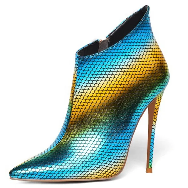 Sexy Thin High Heel Women Gradient Color Ankle Boots Pointed Toe Winter Booties Rainbow Stiletto Lady Dress Short Boots, Blue
Sexy Thin High Heel Women Gradient Color Ankle Boots Pointed Toe Winter Booties Rainbow Stiletto Lady Dress Short Boots, Blue