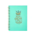 Custom Printing Cute Pineapple Hardcover Spiral Journal, Wholesale Writing Paper Notebook With Handmade