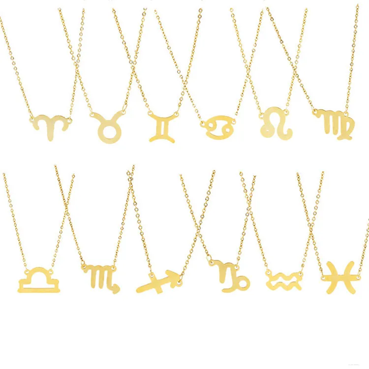 Hot Sale Stainless Steel 12 Constellation Zodiac Sign Pendant Gold Horoscope Necklace for Women Jewelry
Hot Sale Stainless Steel 12 Constellation Zodiac Sign Pendant Gold Horoscope Necklace for Women Jewelry