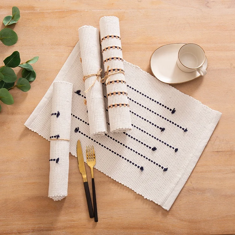 Home Decor Custom Stripe Two-sided Woven Reversible Dining Table Mats Sets 2021 Boho Fabric Table Decoration Mats & Pads Cotton, 6 colors as picture
Home Decor Custom Stripe Two-sided Woven Reversible Dining Table Mats Sets 2021 Boho Fabric Table Decoration Mats & Pads Cotton, 6 colors as picture