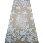New design french fashion embroidery net mesh tulle lace fabric wedding dress