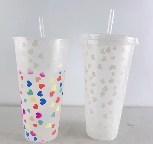 Factory Price 24oz Reusable Heart Shaped Plastic Cold Color Change Coffee Mug Cup, Customized color
Factory Price 24oz Reusable Heart Shaped Plastic Cold Color Change Coffee Mug Cup, Customized color