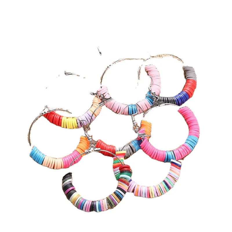 rainbow handmade circular Polymer Clay Hoop Earring Bohemia fashion loop earrings for women
rainbow handmade circular Polymer Clay Hoop Earring Bohemia fashion loop earrings for women