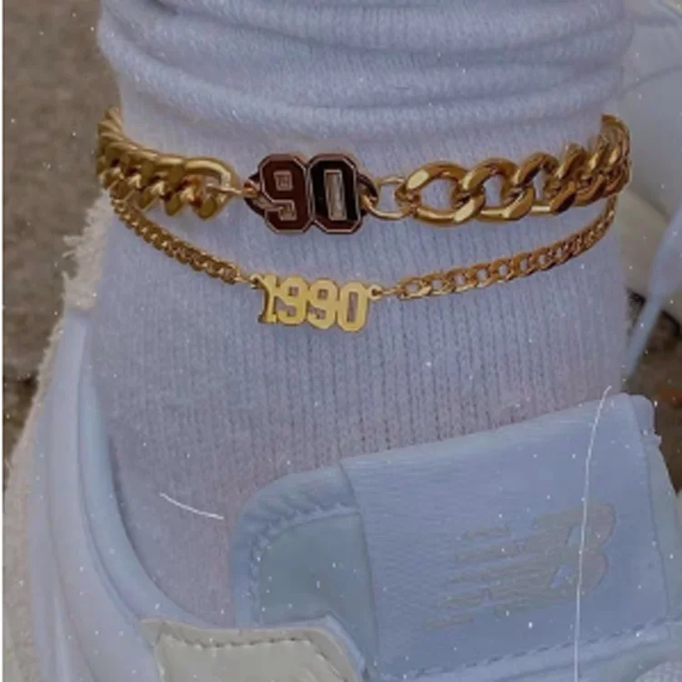 2021 Hot Sale Jewelry Customize Logo 18K Gold Plated Anklets Year Charm Anklets Bracelets Hiphop Low MOQ, Silver, gold and rose gold
2021 Hot Sale Jewelry Customize Logo 18K Gold Plated Anklets Year Charm Anklets Bracelets Hiphop Low MOQ, Silver, gold and rose gold