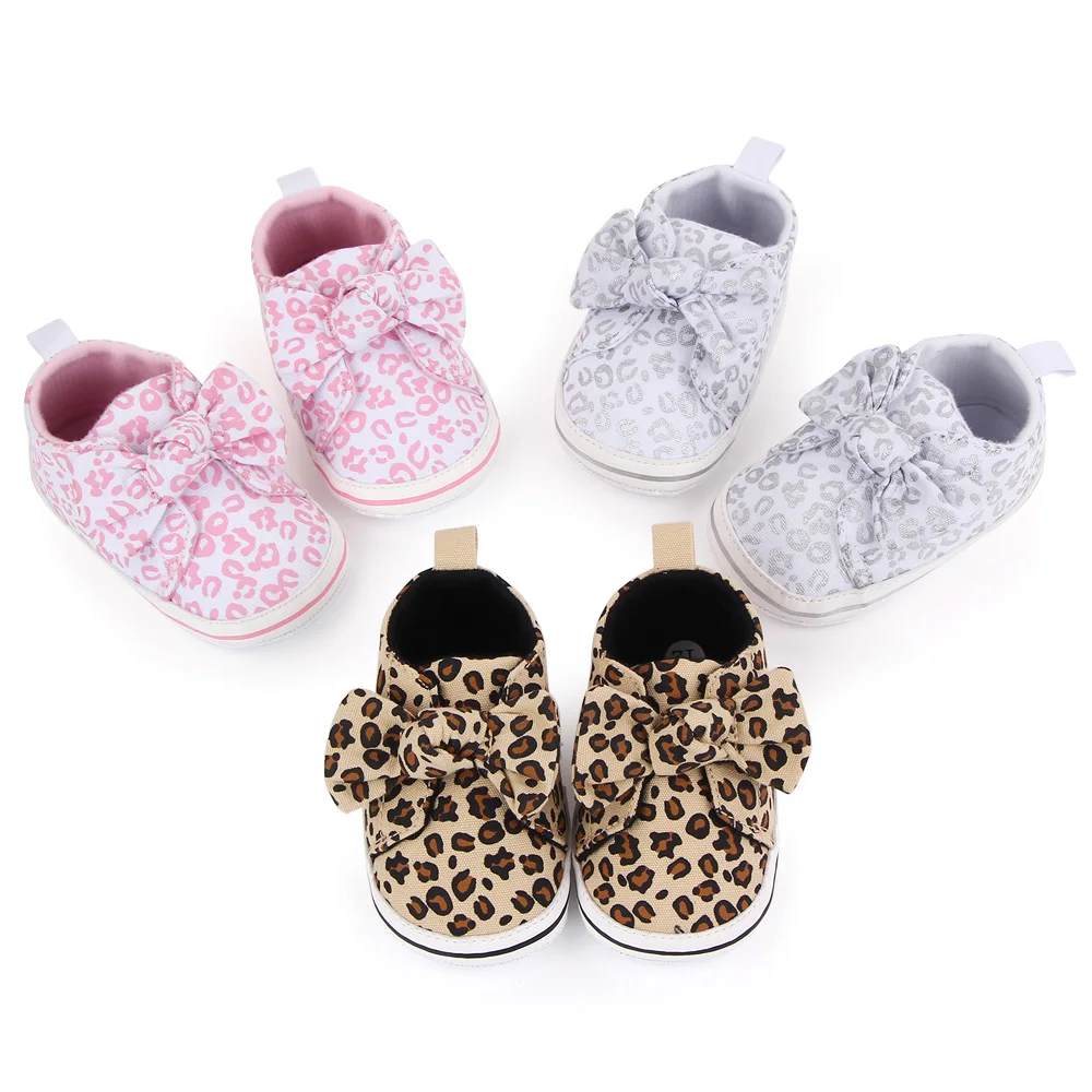 Spring and Autumn Baby Leopard First Walkers Shoes Soft Sole Canvas Sports Sneakers Toddler Loafers factory