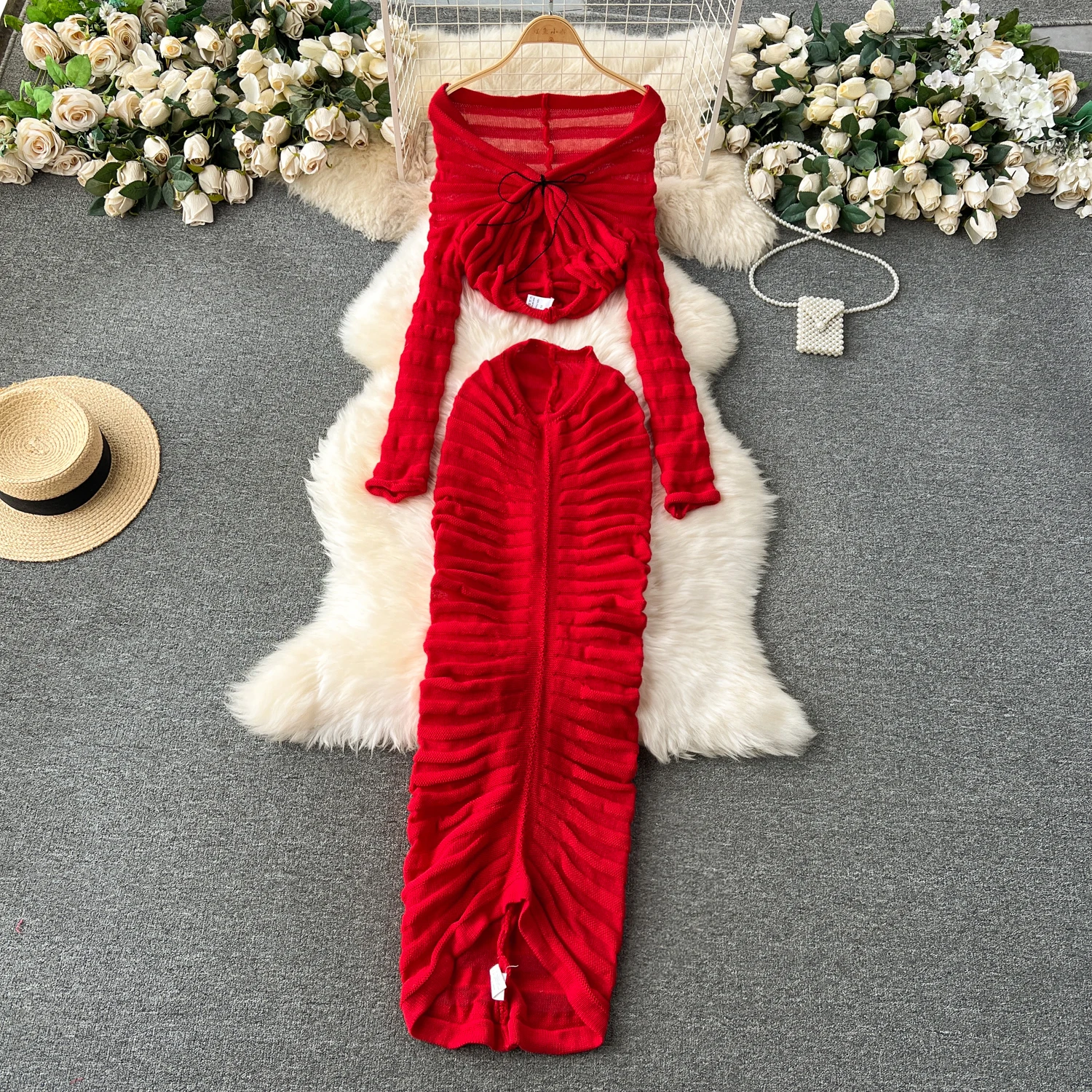 Autumn Y2K 2 Piece Set For Women Crop Top And Slim Knitted Hip Skirts Set American Clothing Wholesale
Autumn Y2K 2 Piece Set For Women Crop Top And Slim Knitted Hip Skirts Set American Clothing Wholesale