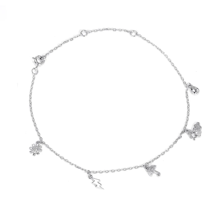 

2021 new design silver jewellery anklet chains women anklets